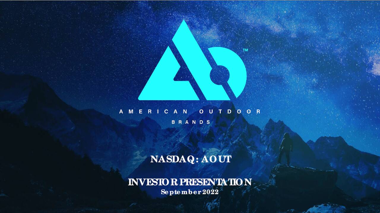 American Outdoor Brands (AOUT) Investor Presentation Slideshow