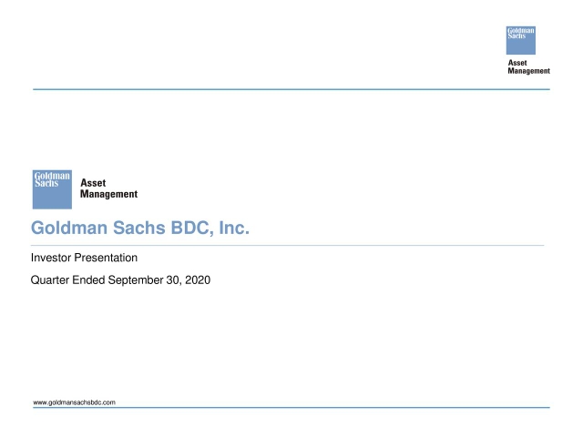 Goldman Sachs BDC 2020 Q3 - Results - Earnings Call Presentation (NYSE ...