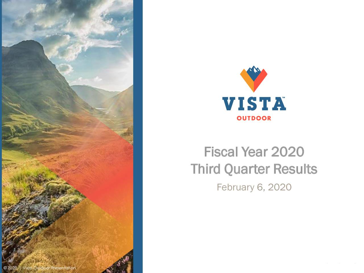 Vista Outdoor Inc. 2020 Q3 Results Earnings Call Presentation (NYSE