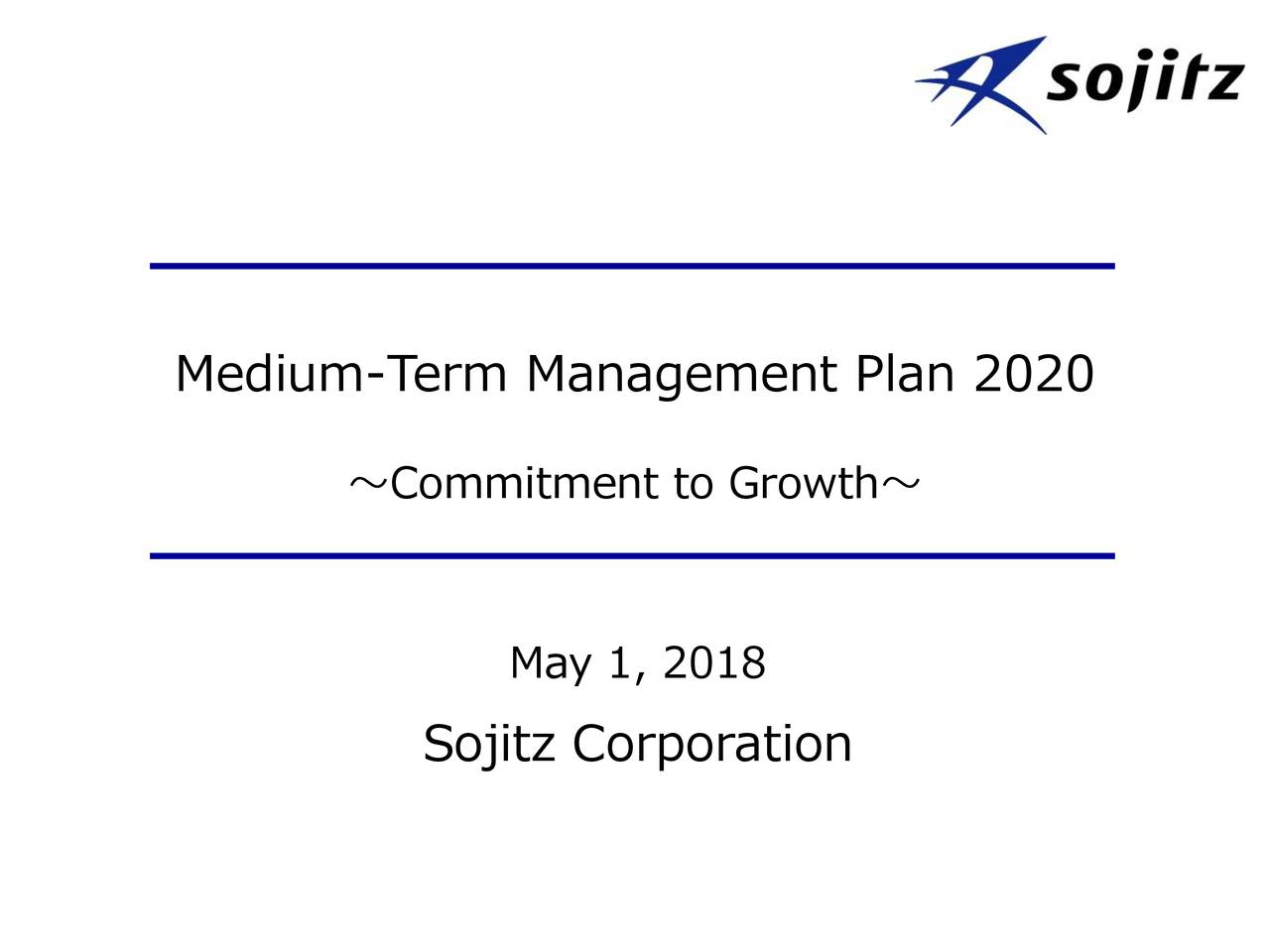 Medium-Term Management Plan 2020