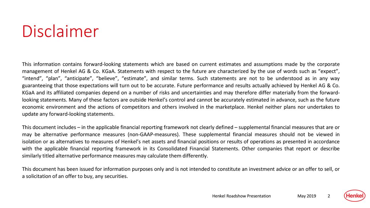 Henkel (HENKY) Investor Presentation Slideshow (OTCMKTSHENKY