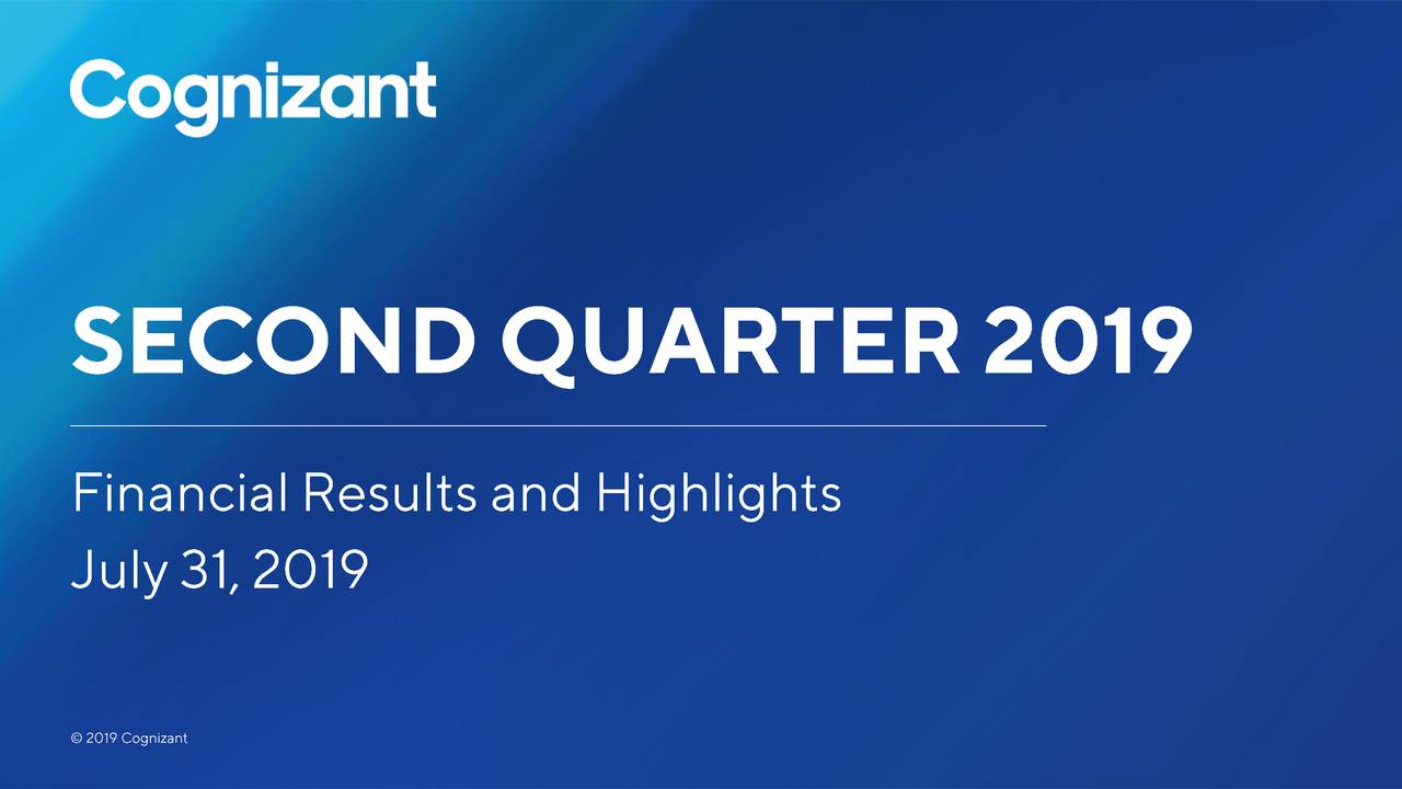 Cognizant Technology Solutions Corporation 2019 Q2 Results Earnings