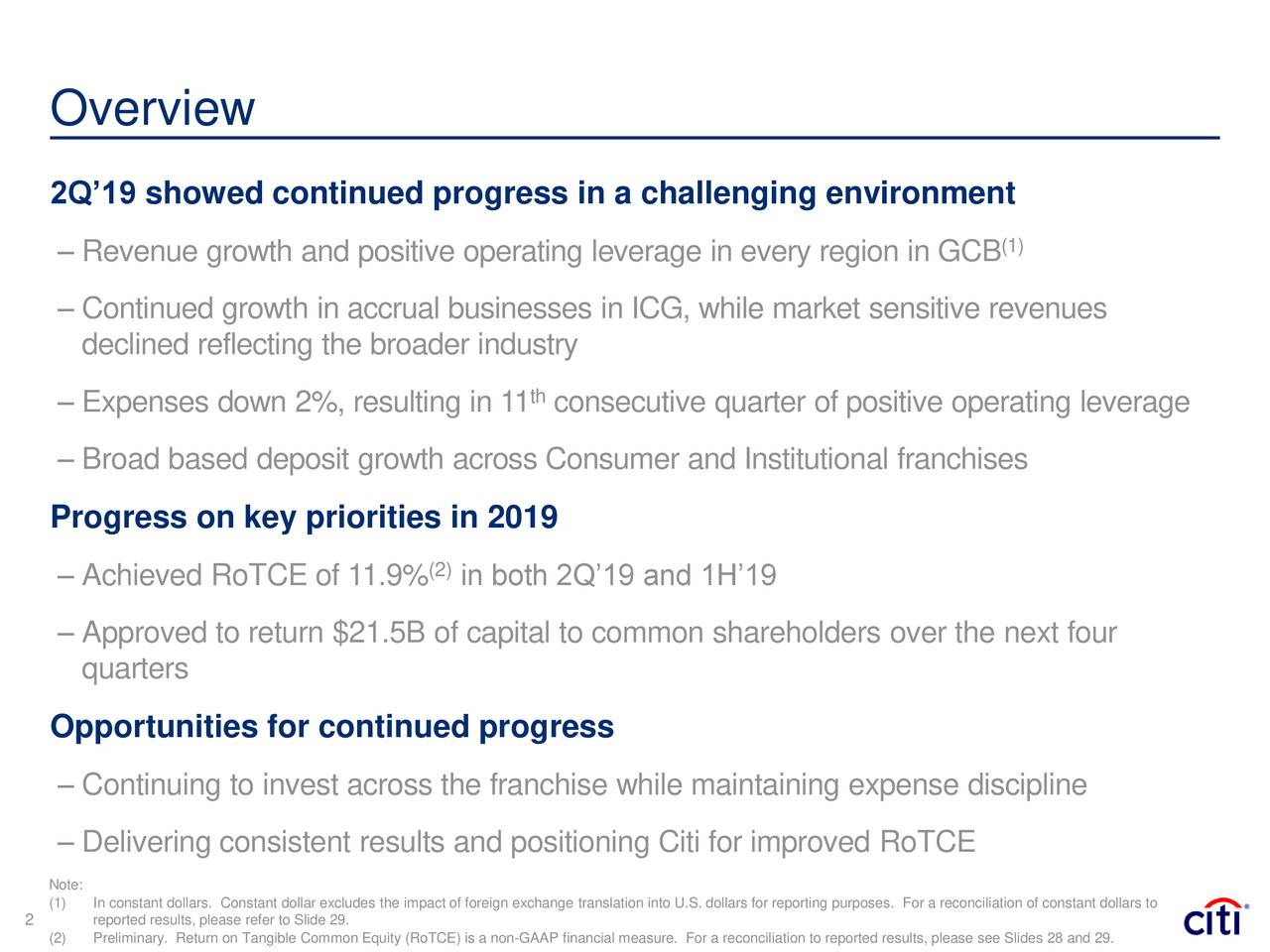 Citigroup Inc. 2019 Q2 - Results - Earnings Call Slides (NYSE:C ...