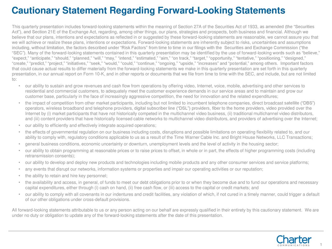 Charter Communications, Inc. 2019 Q3 Results Earnings Call