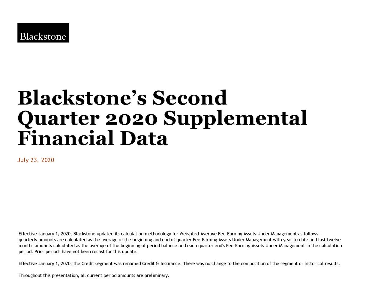 The Blackstone Group Inc. 2020 Q2 - Results - Earnings Call ...