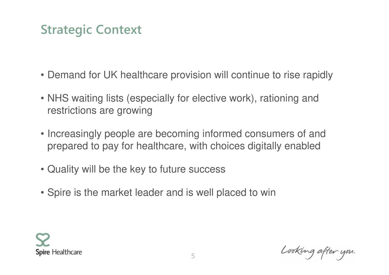 Spire Healthcare (SRRHF) Investor Presentation Slideshow (OTCMKTS