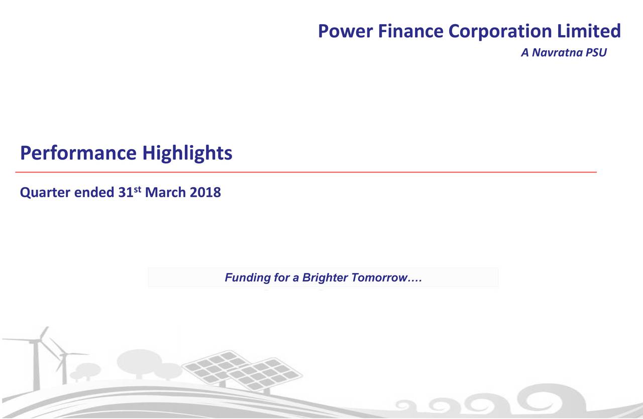 Power Finance Corp Ltd ADR 2018 Q4 Results Earnings Call Slides