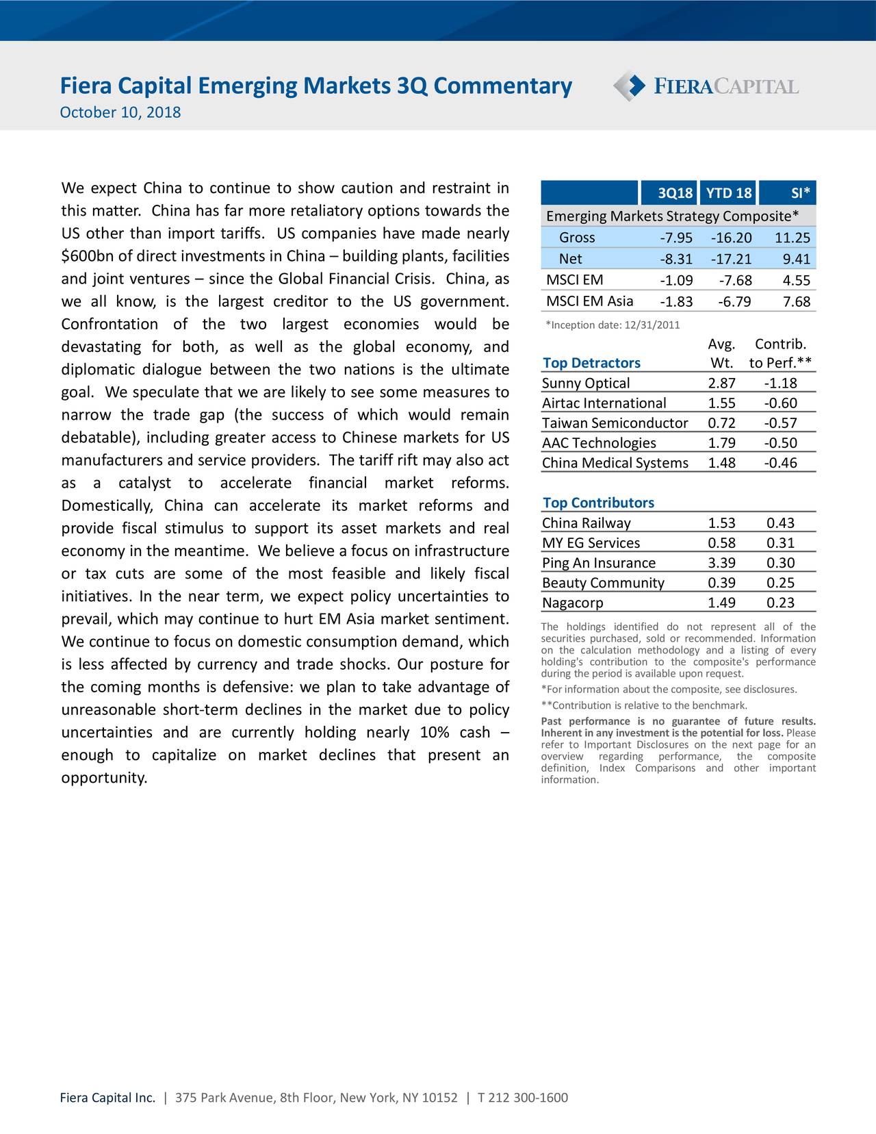 Emerging Markets 3rd Quarter Commentary Seeking Alpha