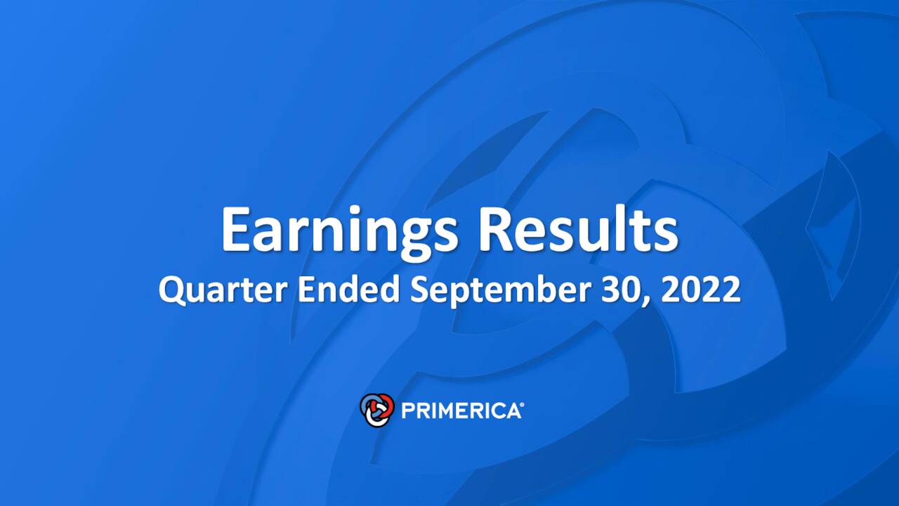 Primerica, Inc. 2022 Q3 Results Earnings Call Presentation (NYSE