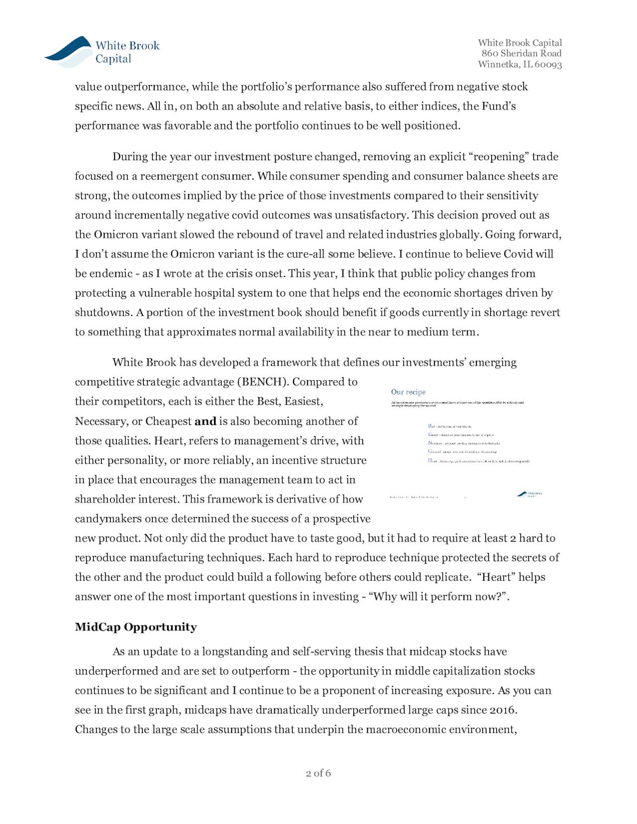 White Brook Capital Q4 2021 Commentary Seeking Alpha