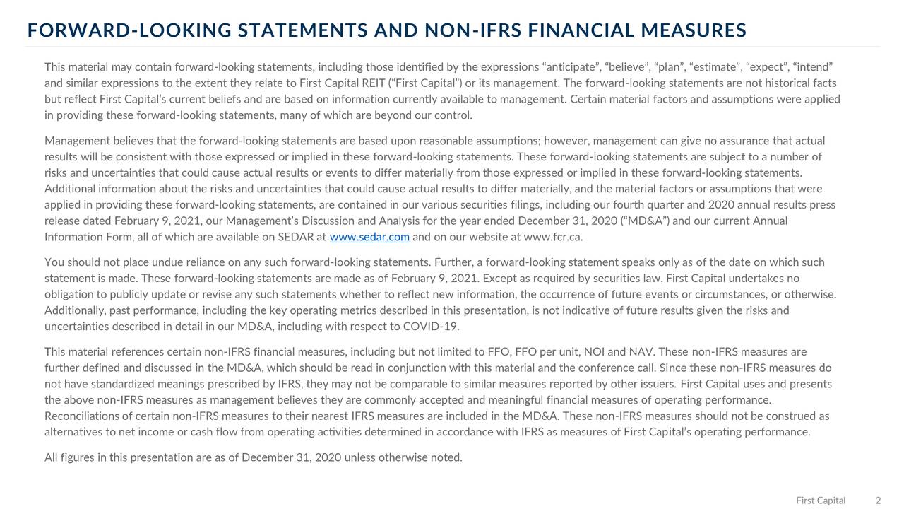 FORWARD-LOOKING STATEMENTS AND NON-IFRS FINANCIAL MEASURES