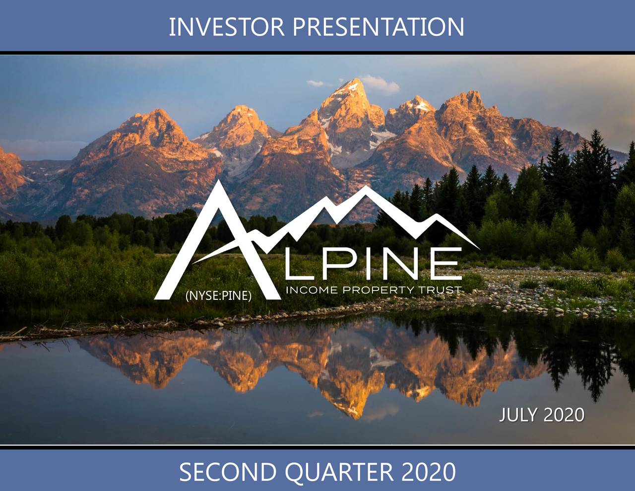 Alpine Property Trust, Inc. 2020 Q2 Results Earnings Call