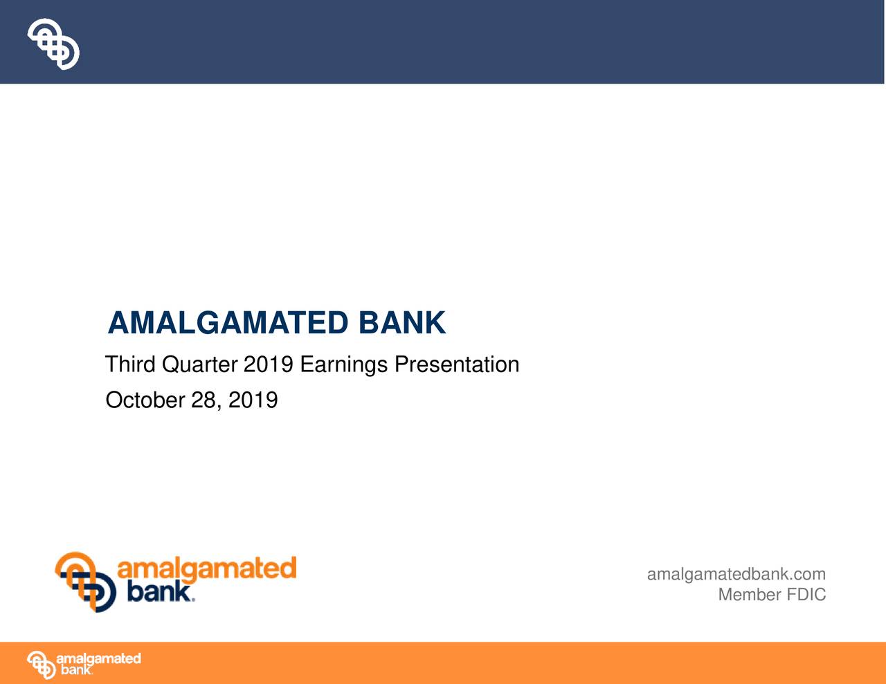Amalgamated Bank 2019 Q3 Results Earnings Call Presentation (NASDAQ
