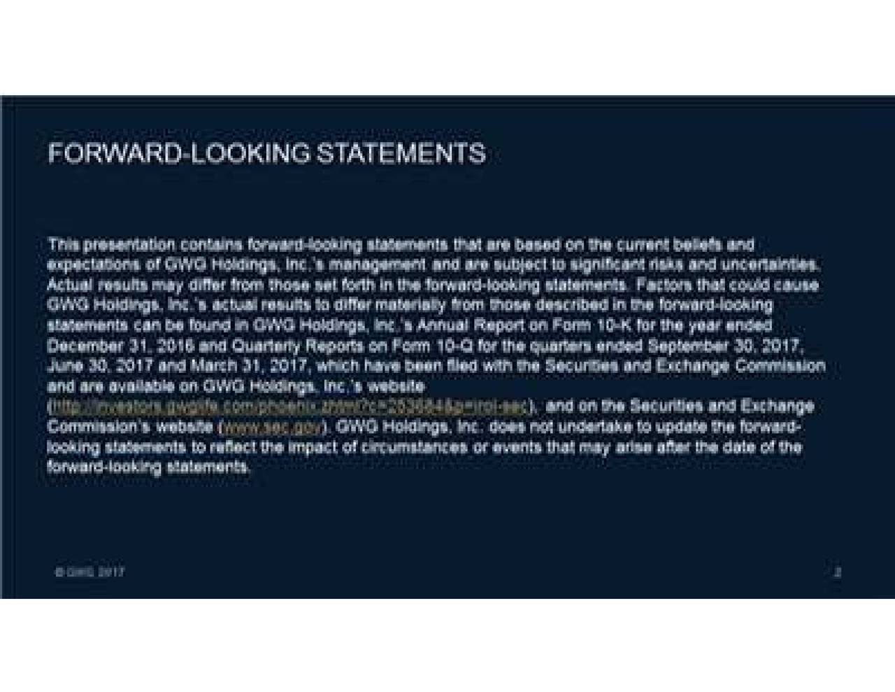 GWG Holdings 2017 Q3 Results Earnings Call Slides (OTCMKTSGWGHQ