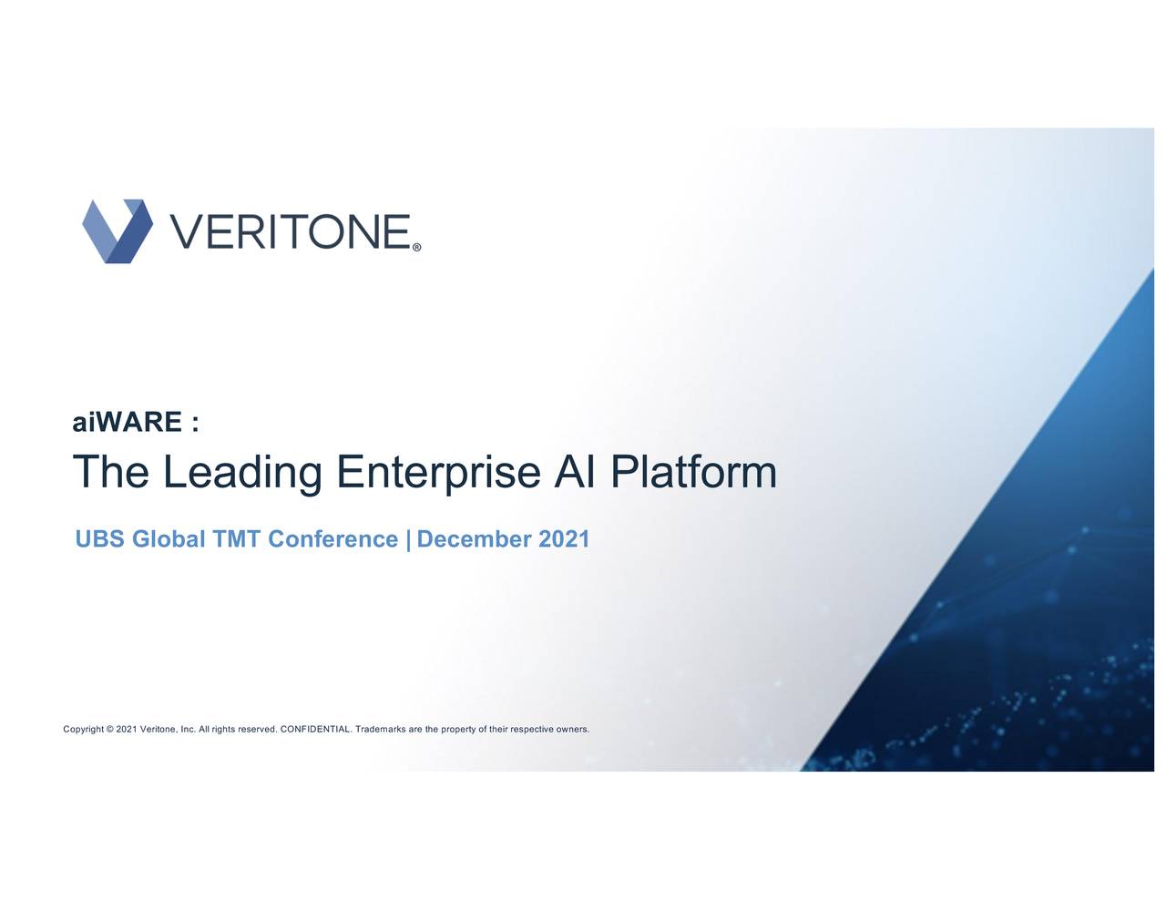 Veritone (VERI) presents at UBS Global TMT Conference Slideshow