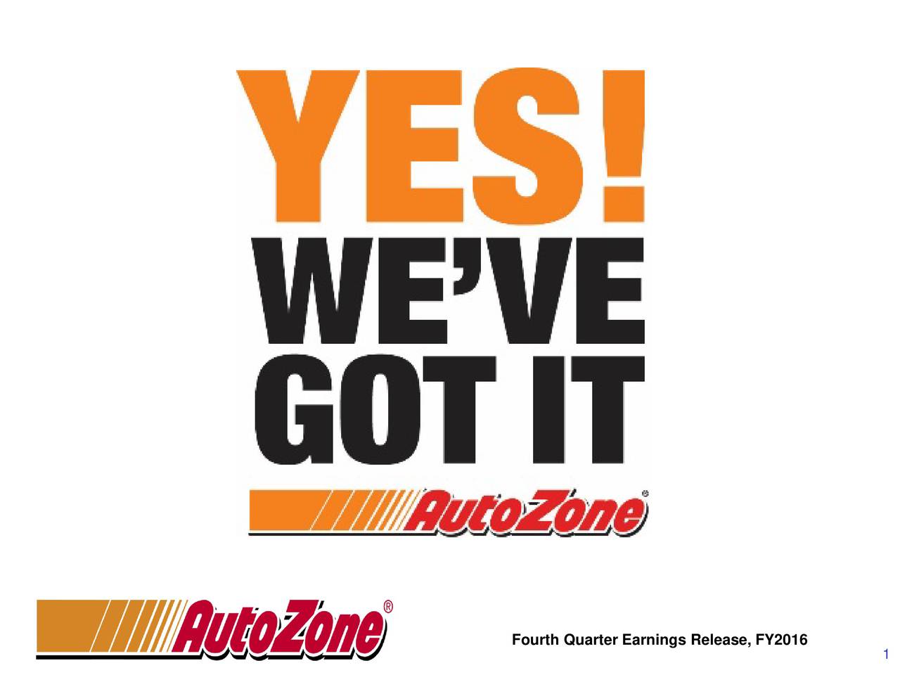 AutoZone, Inc 2016 Q4 - Results - Earnings Call Slides (NYSE:AZO ...