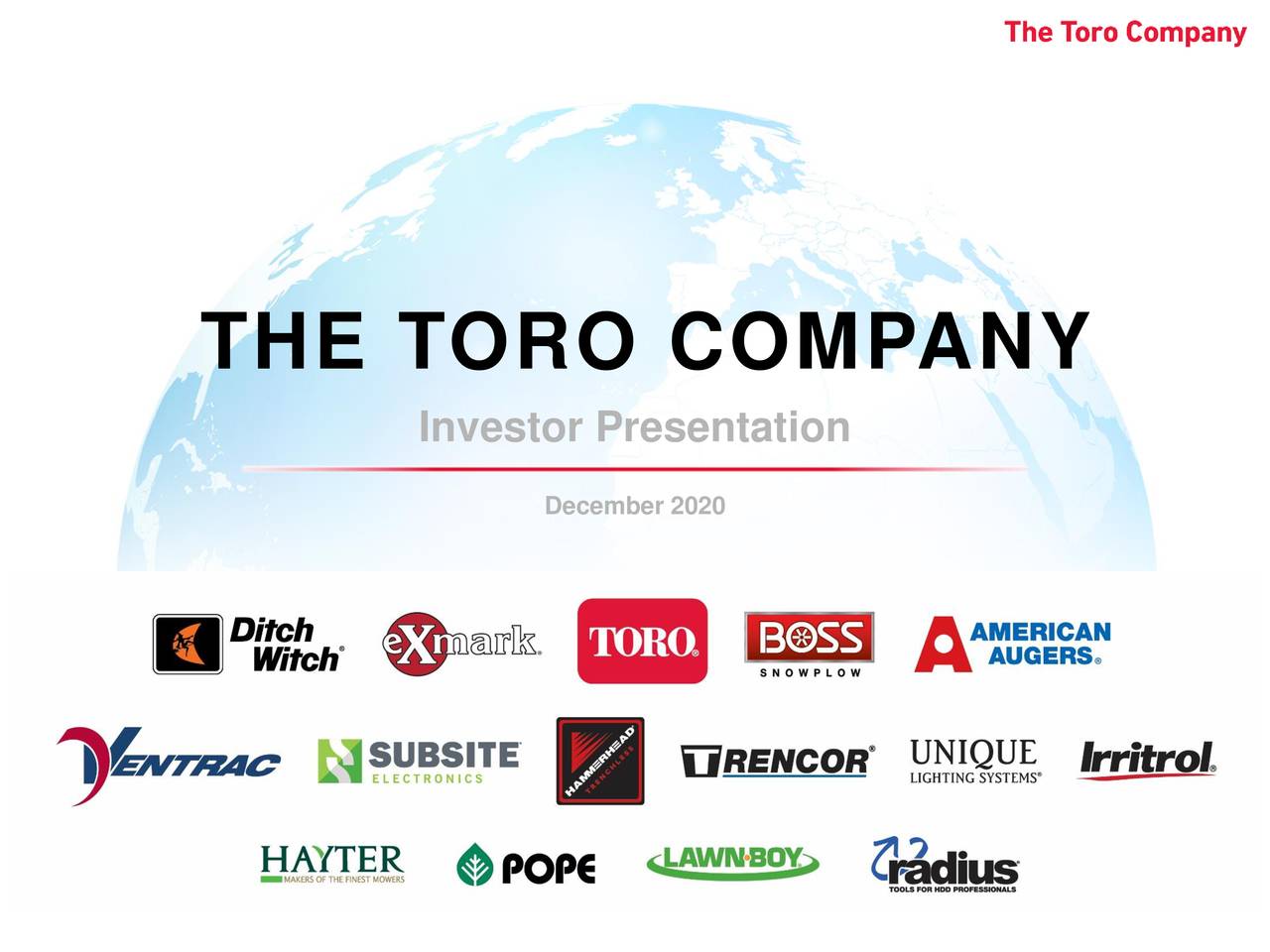 the toro company investor presentation