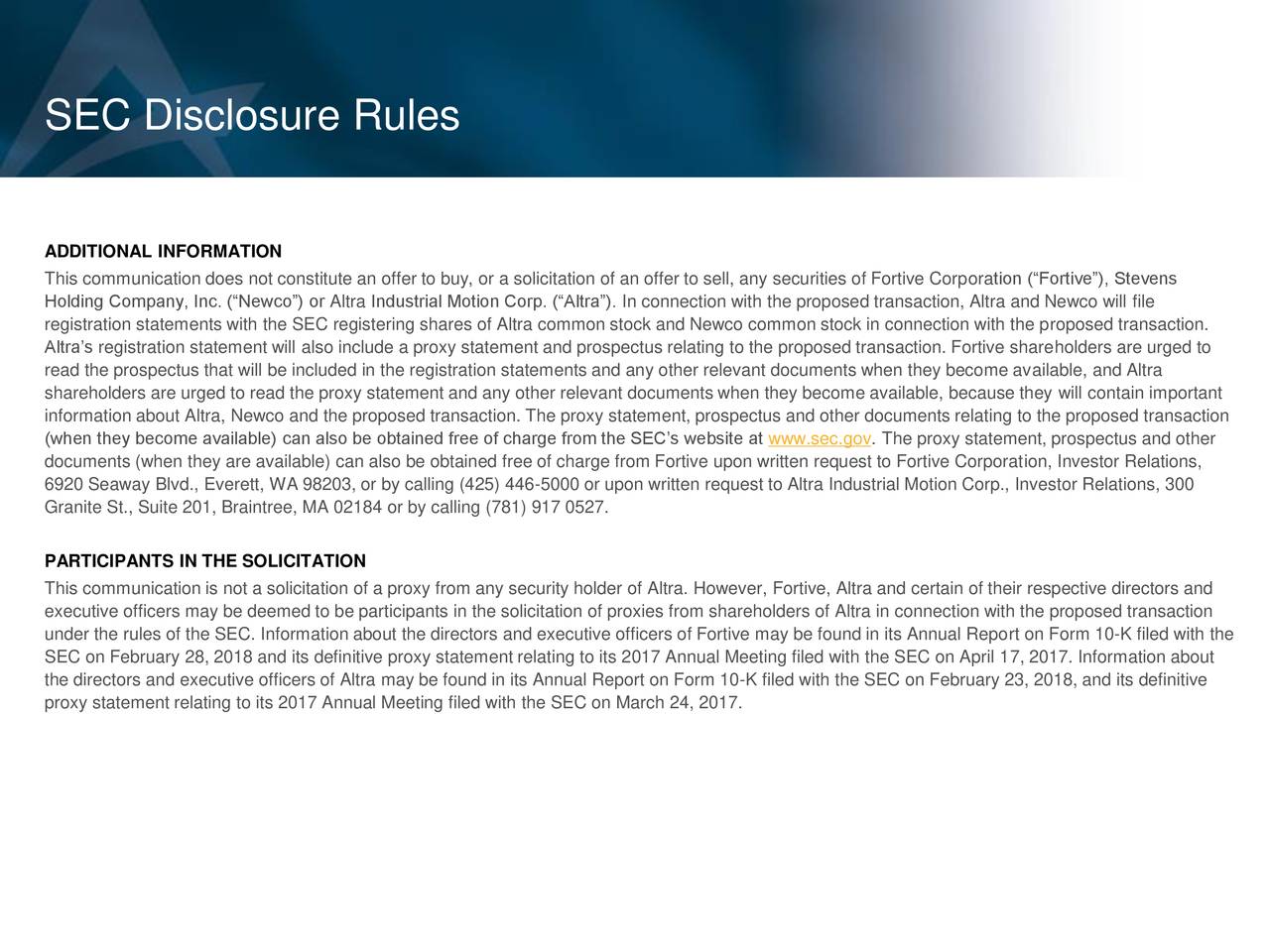 SEC Disclosure Rules