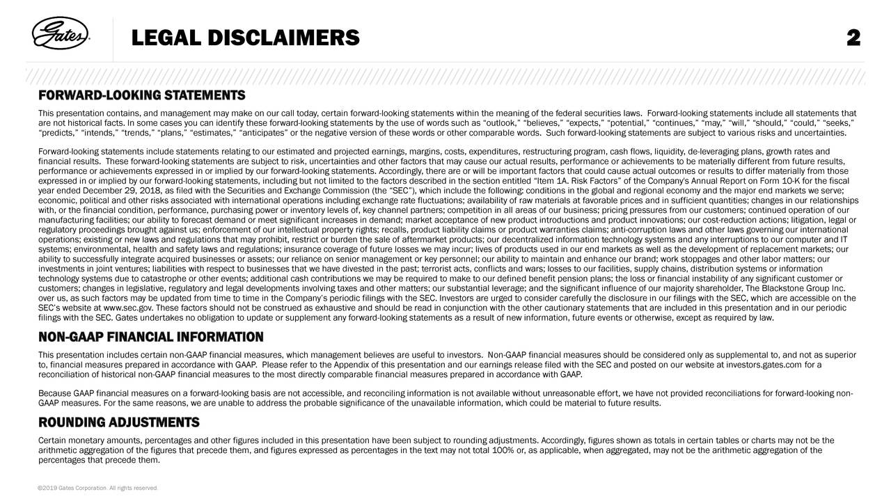 Gates Industrial Corporation plc 2019 Q3 Results Earnings Call