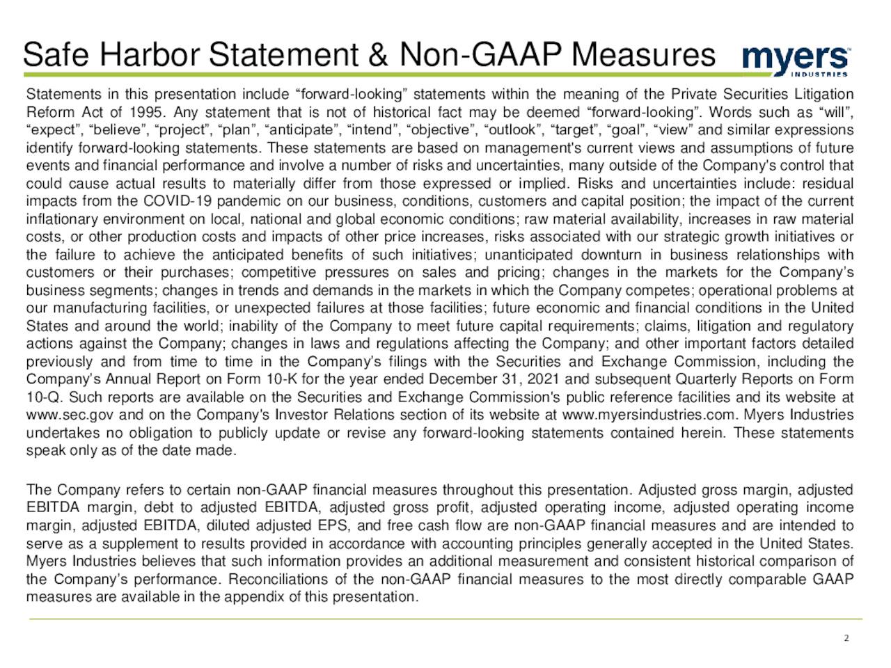 Safe Harbor Statement & Non-GAAP Measures