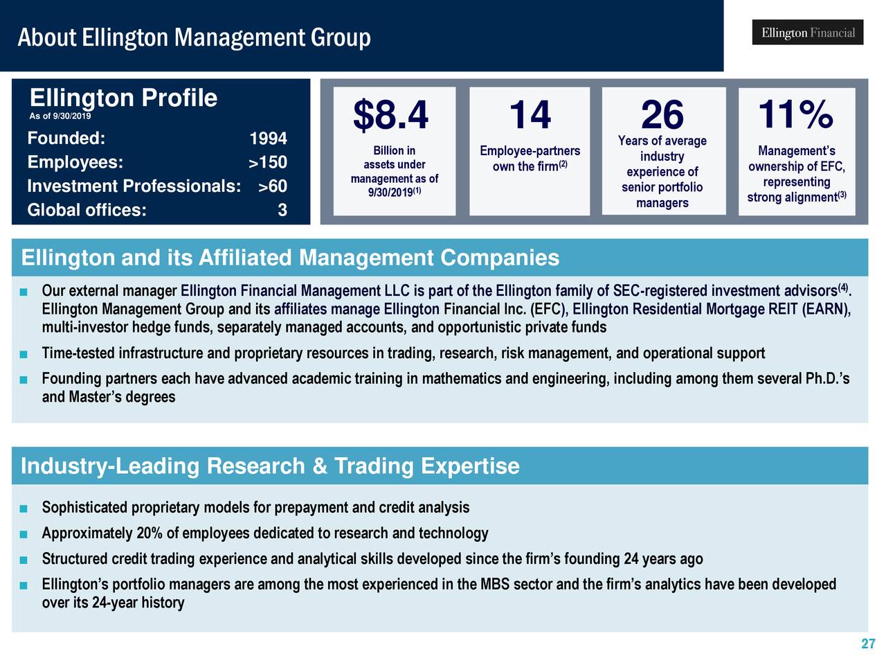 Ellington Financial Inc. 2019 Q3 Results Earnings Call Presentation