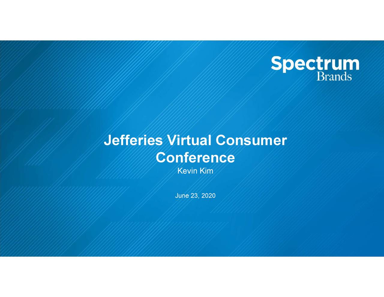 Spectrum Brands Holdings (SPB) Presents At Jefferies Global Consumer