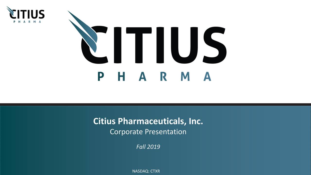 Citius Pharmaceuticals (CTXR) Investor Presentation - Slideshow (NASDAQ ...