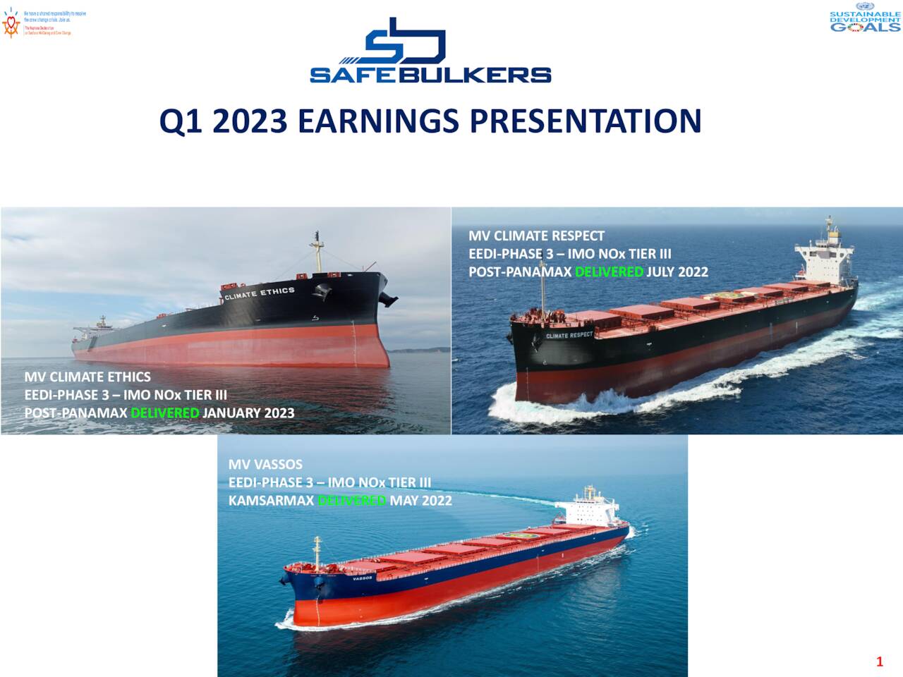 Safe Bulkers, Inc. 2023 Q1 Results Earnings Call Presentation (NYSE