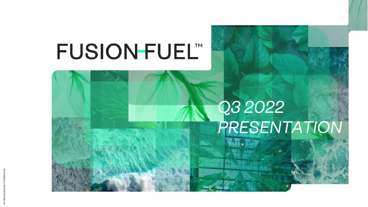 Fusion Fuel Green PLC 2022 Q3 Results Earnings Call Presentation