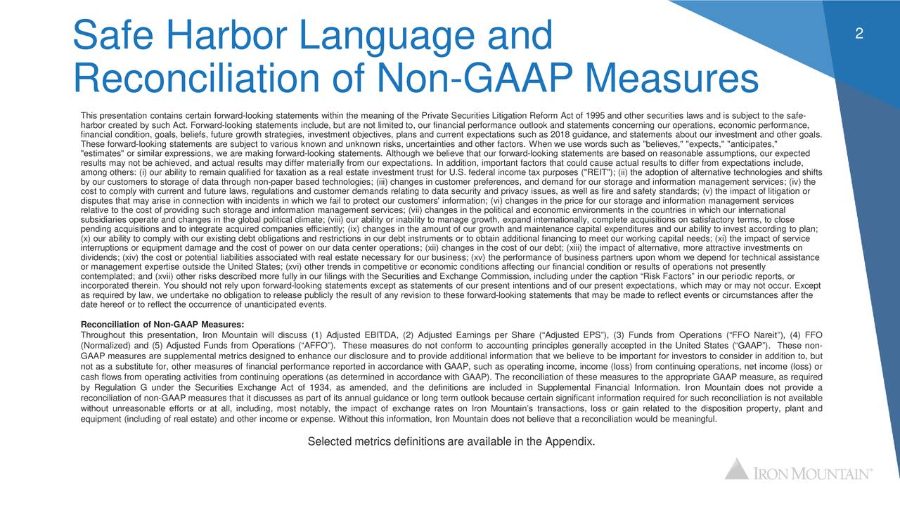 Iron Mountain Inc. 2018 Q1 Results Earnings Call Slides (NYSEIRM
