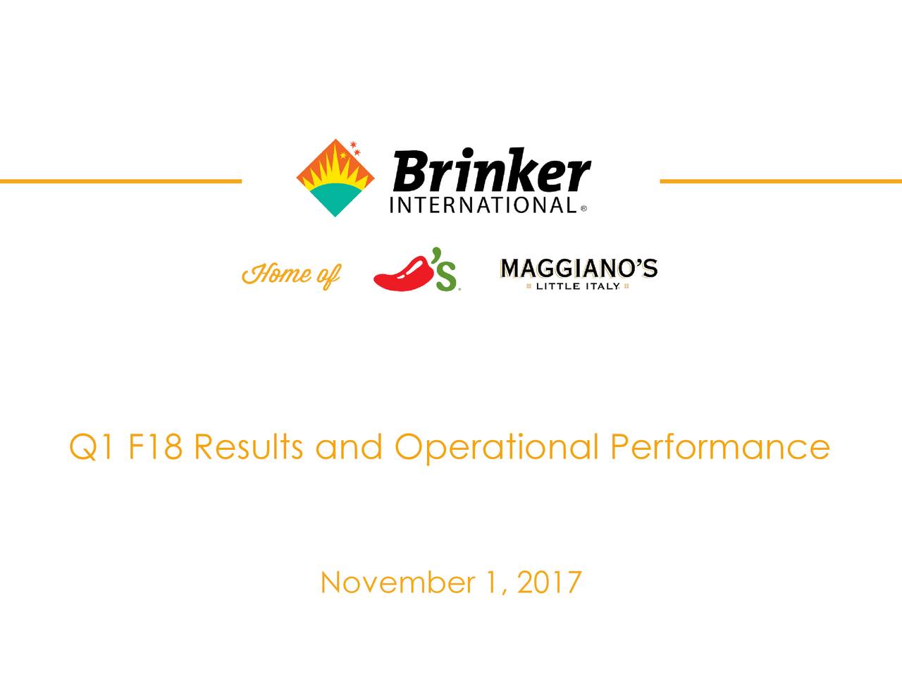 Brinker International, Inc. 2018 Q1 - Results - Earnings Call Slides ...