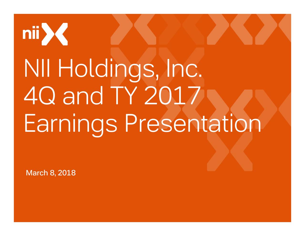 NII Holdings, Inc. 2017 Q4 Results Earnings Call Slides (NASDAQ