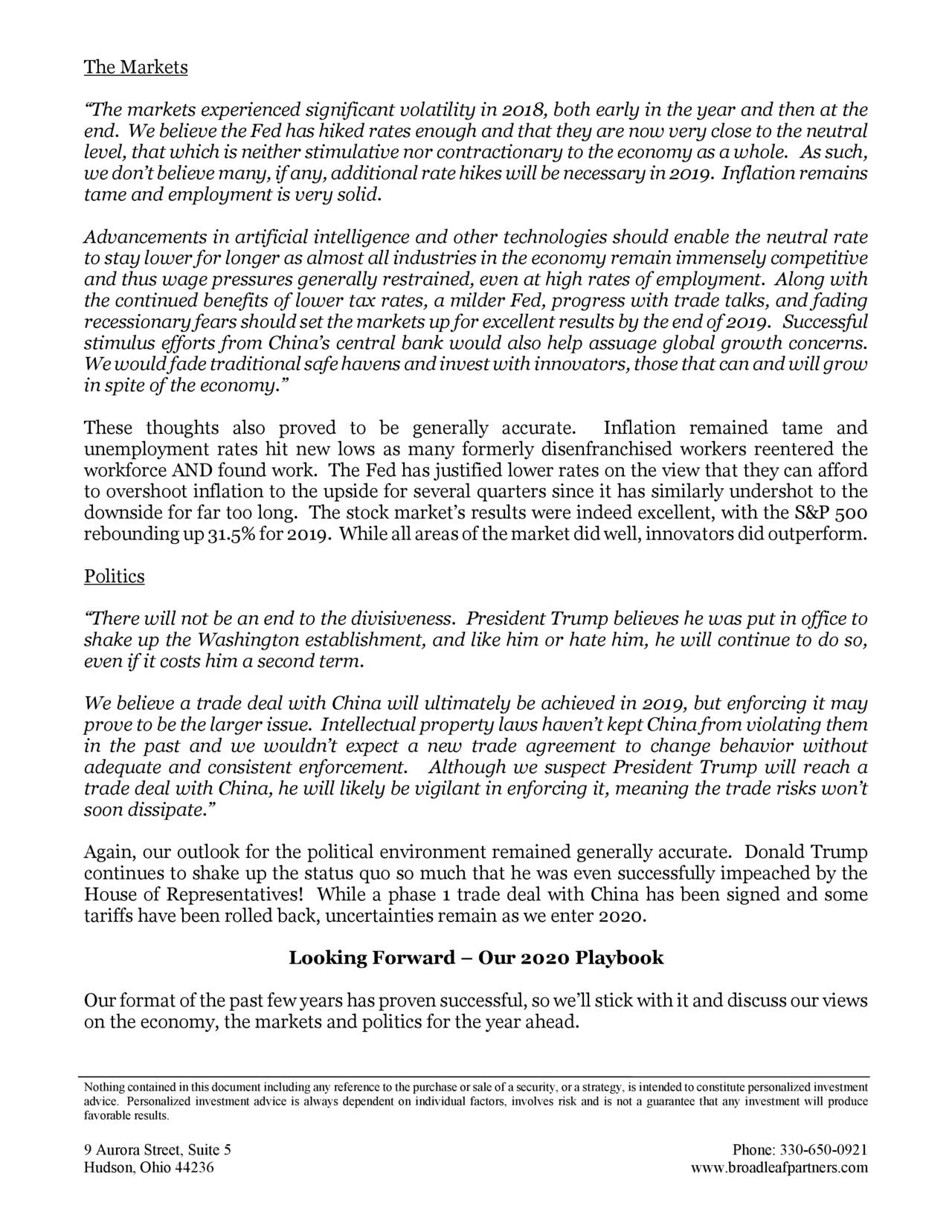 Broadleaf Partners 2020 Investment Playbook Seeking Alpha