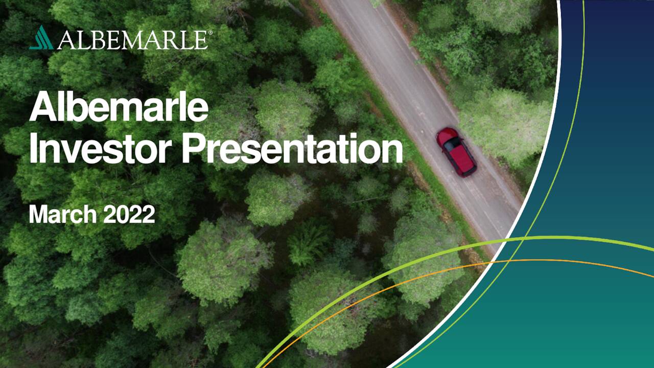 Albemarle (ALB) Investor Presentation - Slideshow (NYSE:ALB) | Seeking ...