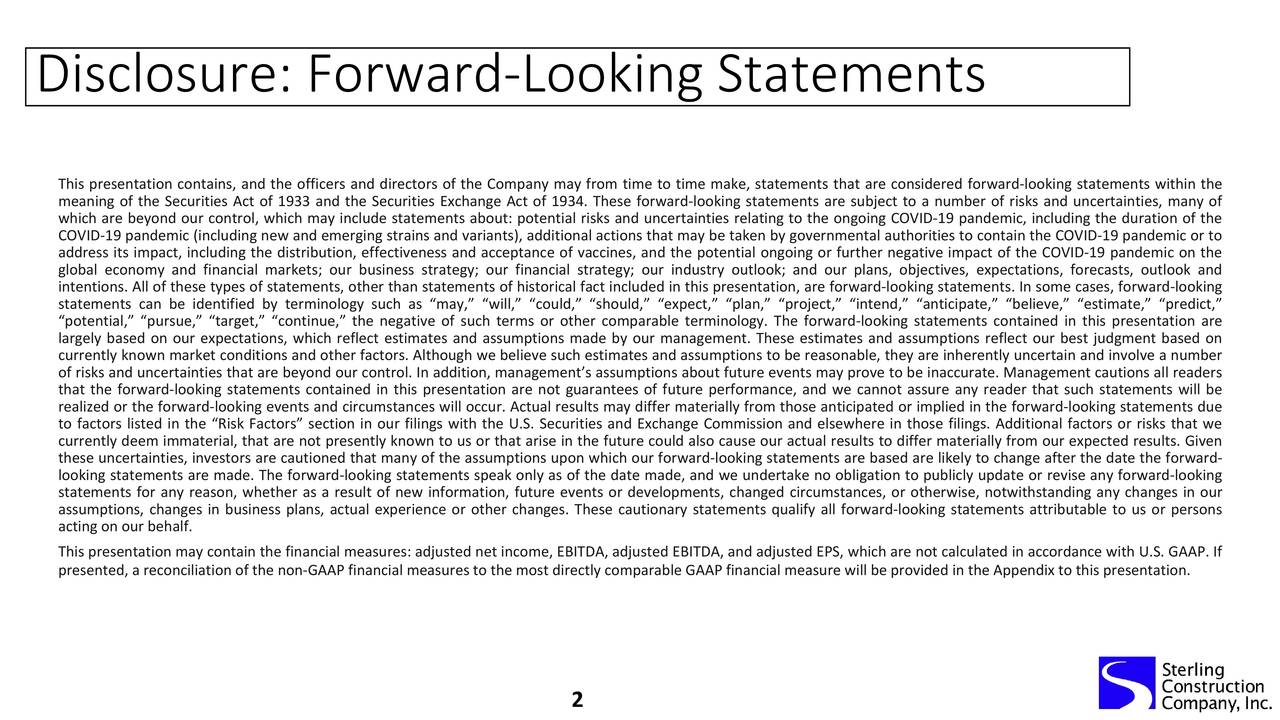 Disclosure: Forward-Looking Statements