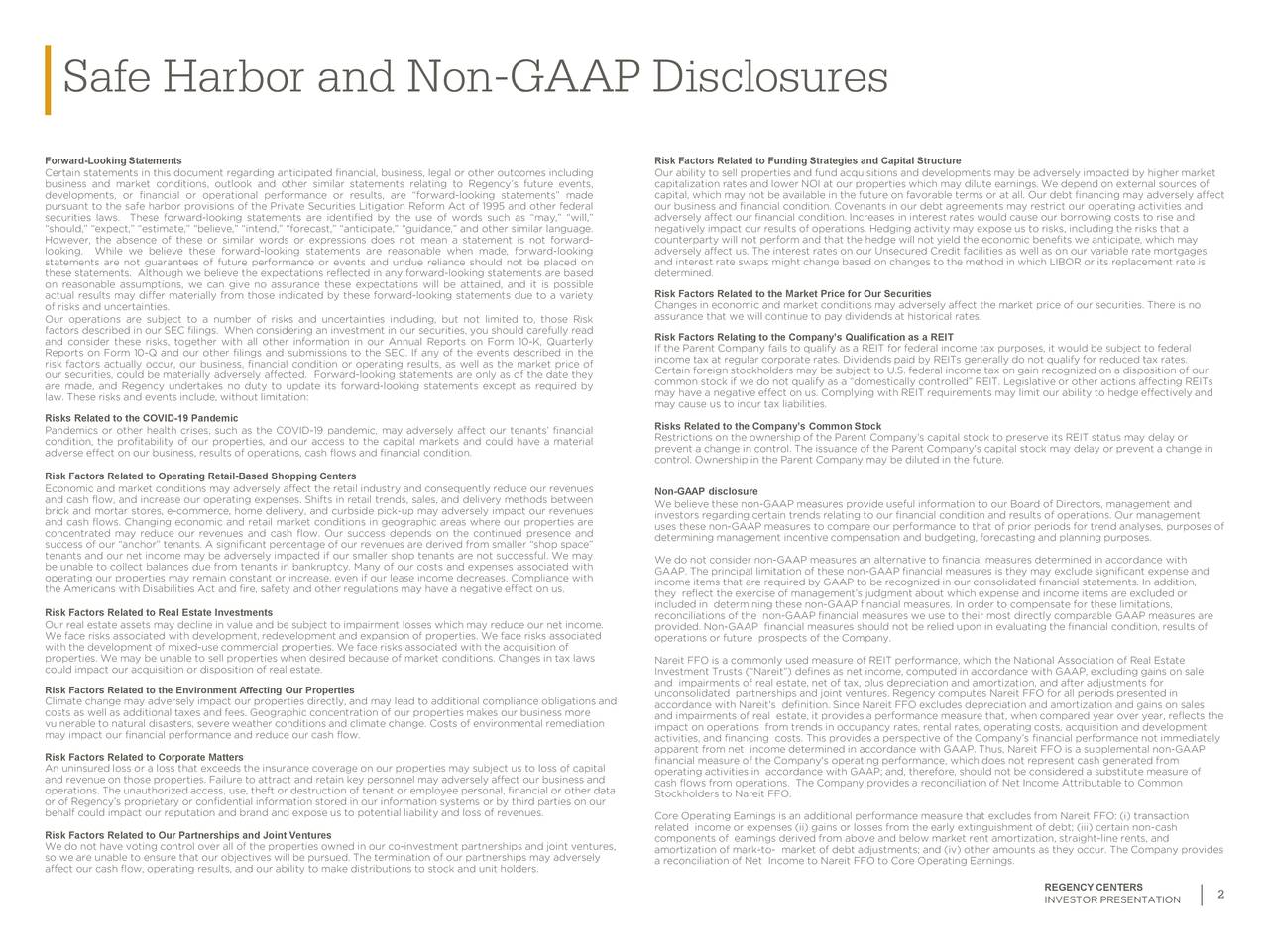 Safe Harbor and Non-GAAP Disclosures