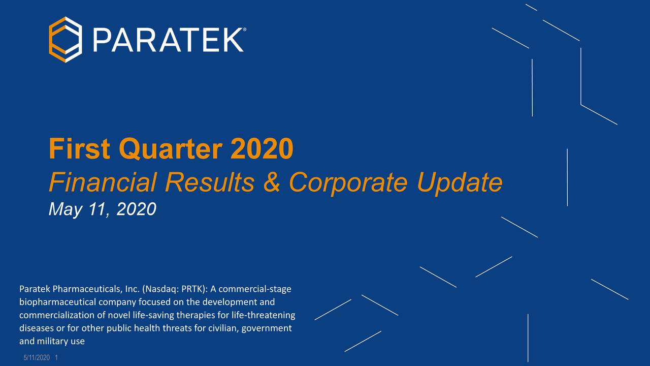 Paratek Pharmaceuticals, Inc. 2020 Q1 - Results - Earnings Call ...