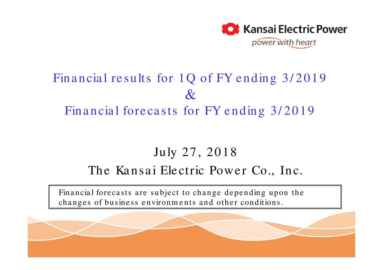 Kansai Electric Power Co., Inc. (The) ADR 2019 Q1 Results Earnings