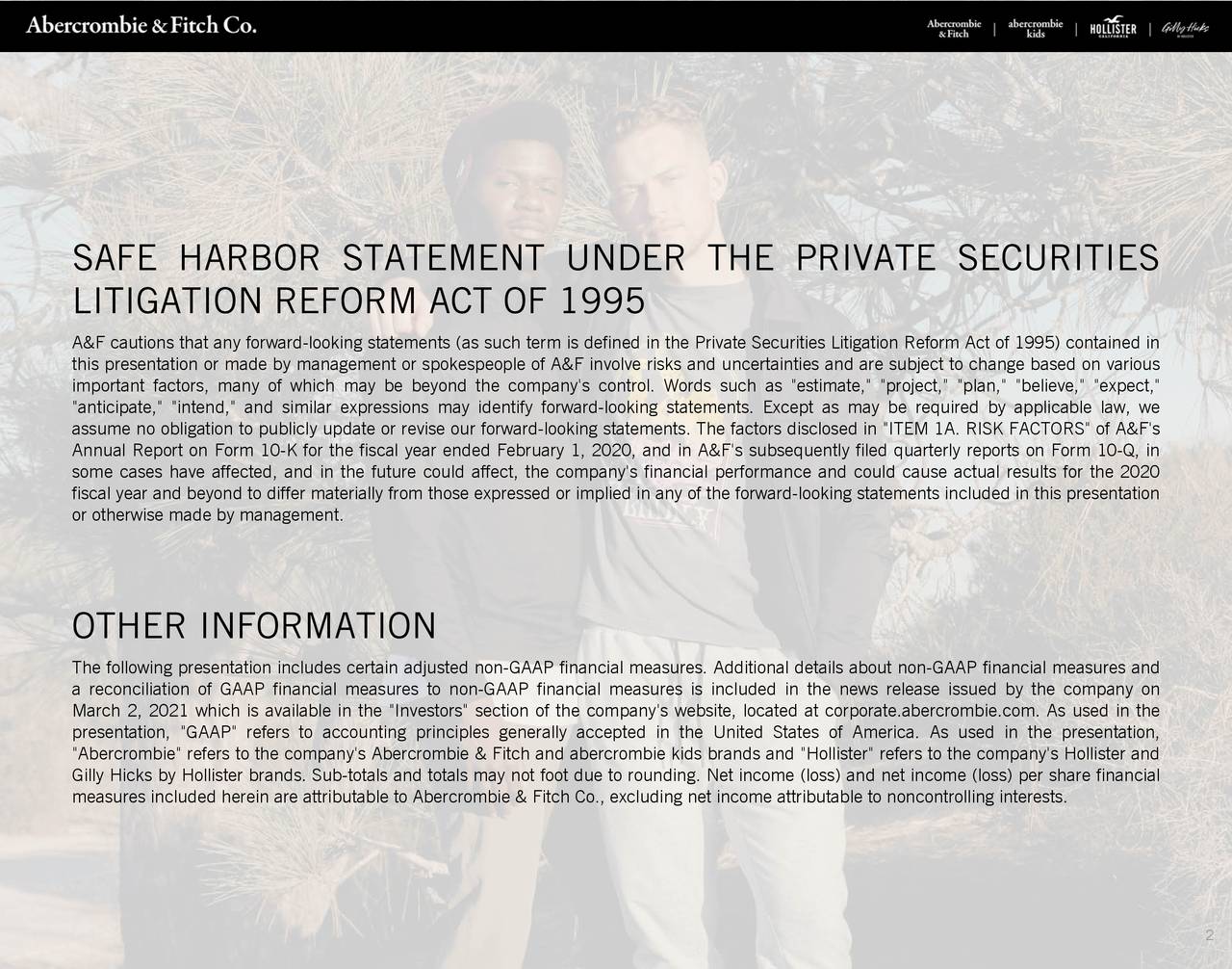 SAFE HARBOR STATEMENT UNDER THE PRIVATE SECURITIES
