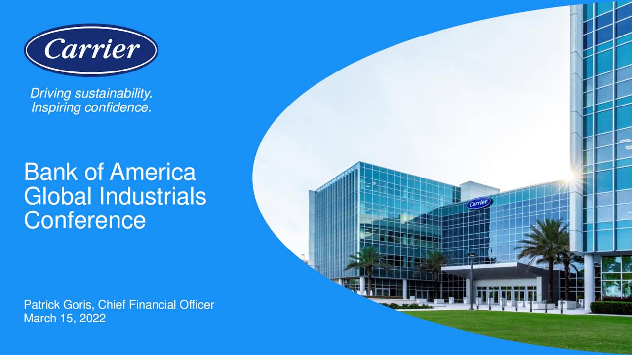 Carrier Global (CARR) Presents At Bank Of America Global Industrials