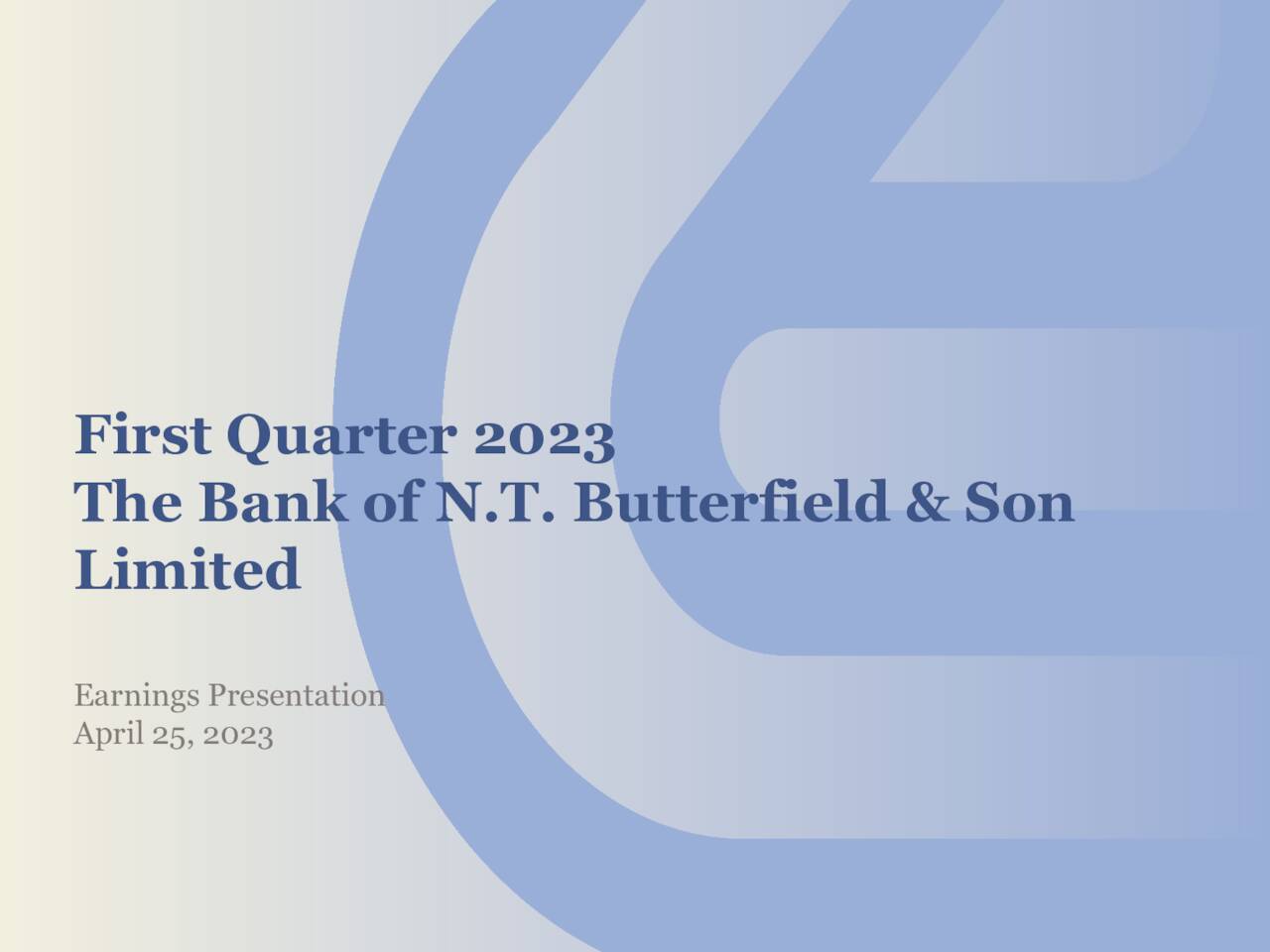 The Bank of N.T. Butterfield & Son Limited 2023 Q1 Results Earnings Call Presentation (NYSE