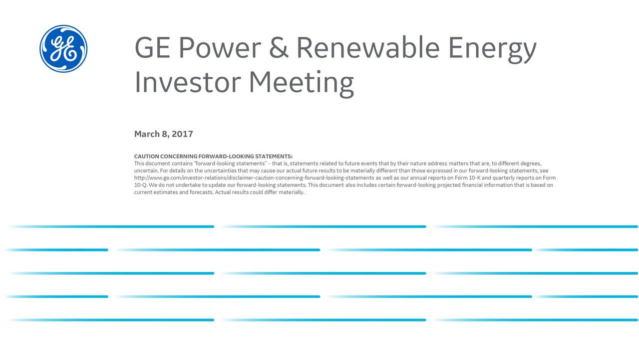 GE Power & Renewable Energy Investor Meeting (NYSEGE) Seeking Alpha