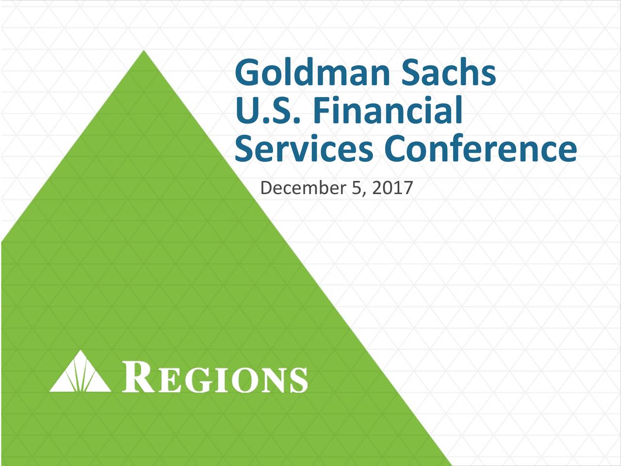 Regions Financial (RF) Presents At Goldman Sachs U.S. Financial