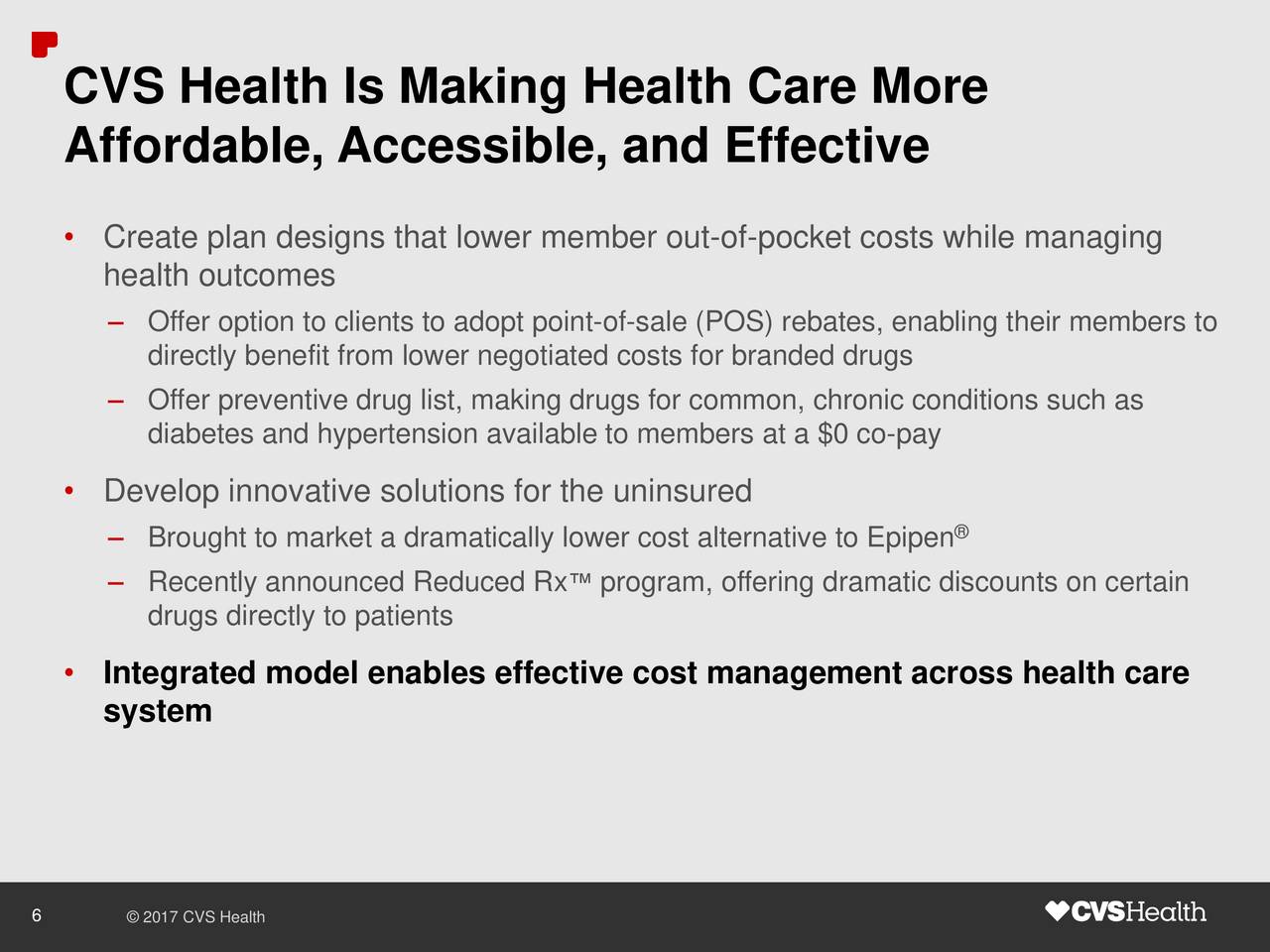 CVS Health Corporation 2017 Q1 Results Earnings Call Slides (NYSE
