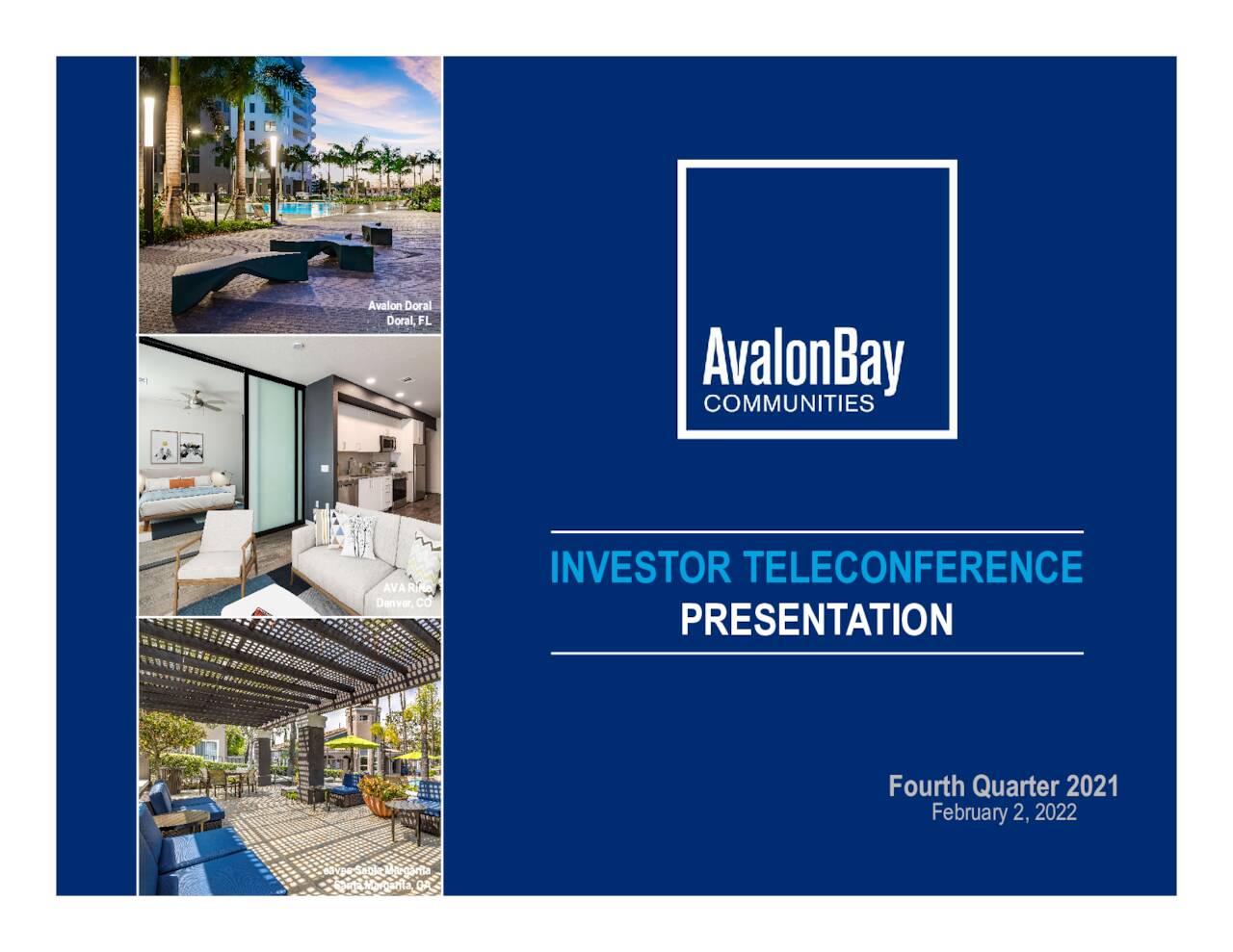 AvalonBay Communities, Inc. 2022 Q4 - Results - Earnings Call ...