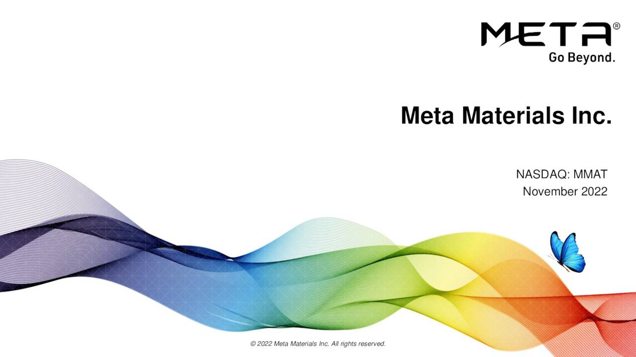 Meta Materials (MMAT) Investor Presentation Slideshow (NASDAQMMAT