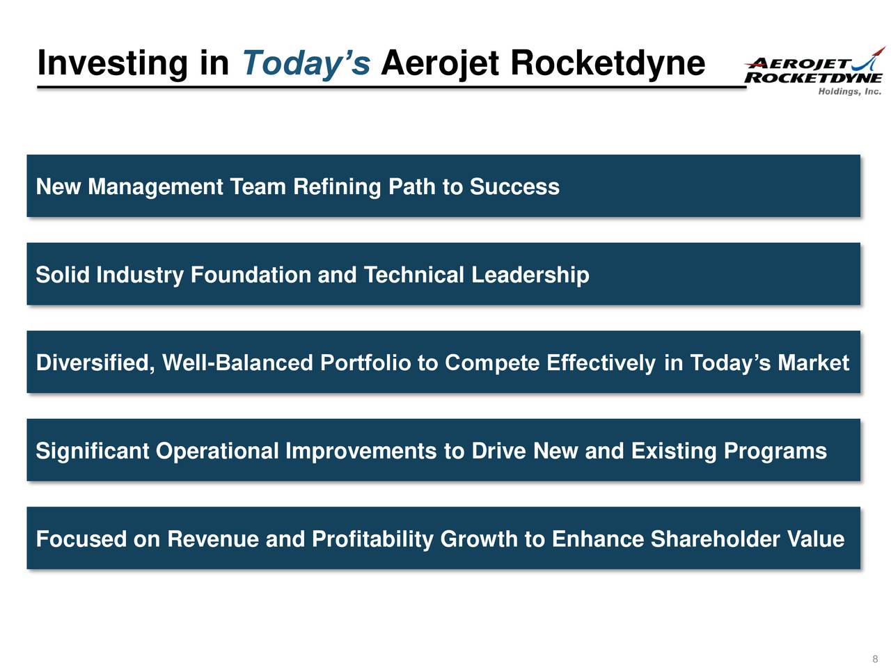 Aerojet Rocketdyne Holdings (AJRD) Investor Presentation Slideshow