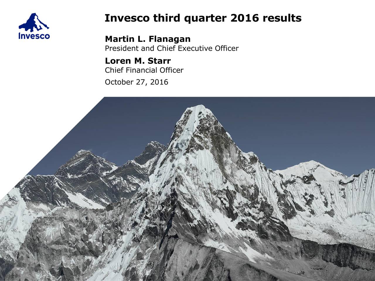Invesco third quarter 2016 results