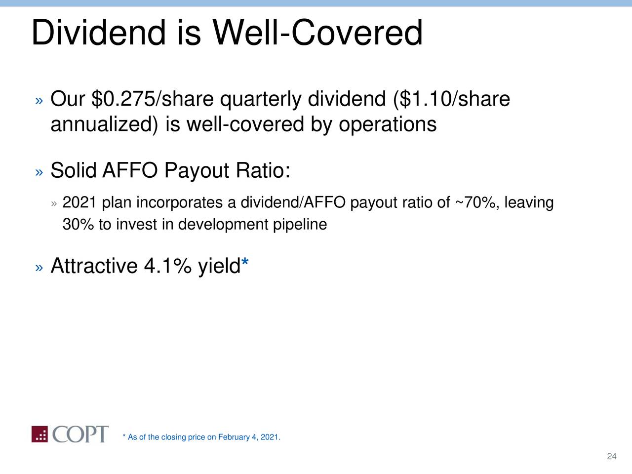 Dividend is Well-Covered