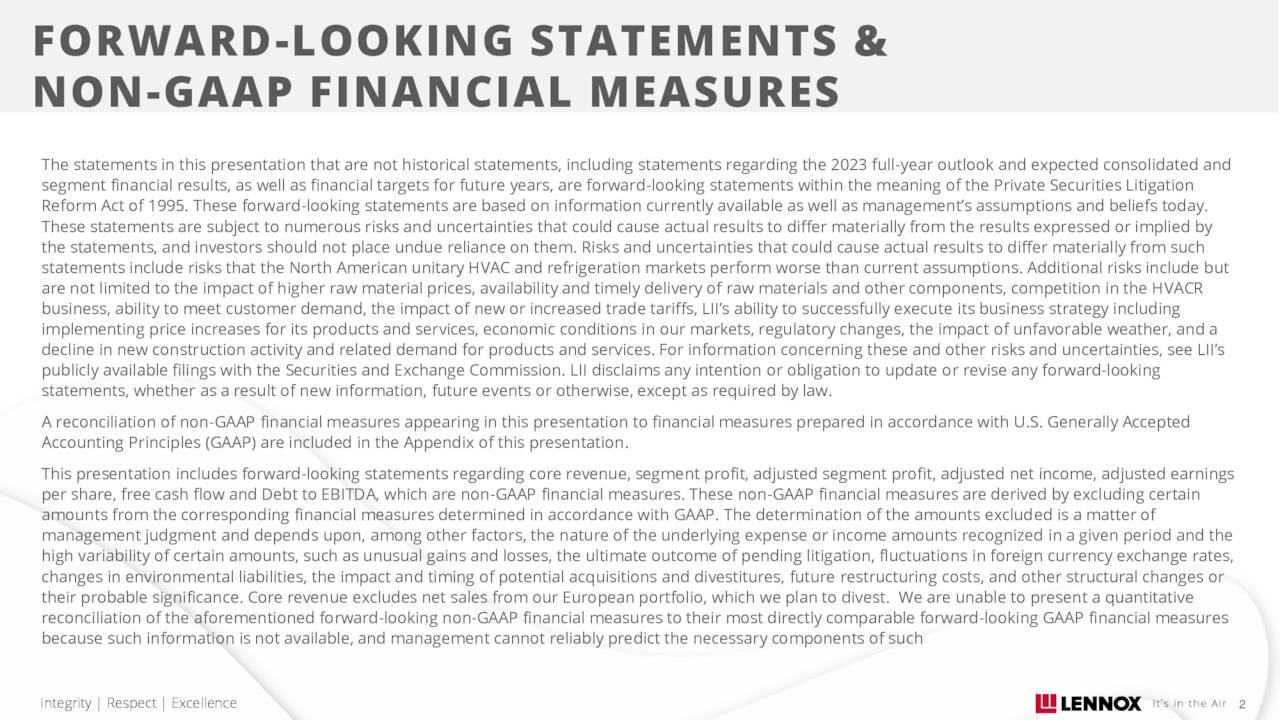 Lennox International Inc. 2023 Q2 Results Earnings Call